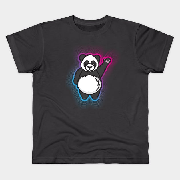 Hello Giant Panda Bear Kids T-Shirt by Vin Zzep